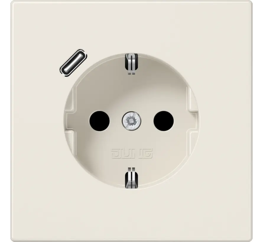Schuko-Steckdose mit USB Typ C LS990 creme (LS 1520-18 C)