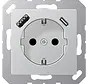 Schuko-Steckdose mit USB Typ A und Typ C A-range aluminium (A 1520-15 CA AL)