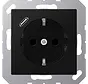 Schuko-Steckdose mit USB Typ C A-range graphitschwarz matt (A 1520-18 C SWM)