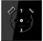Schuko-Steckdose mit USB Typ A und Typ C LS990 schwarz glänzend (LS 1520-15 CA SW)