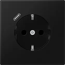 JUNG Schuko-Steckdose mit USB Typ C LS990 graphitschwarz matt (LS 1520-18 C SWM)