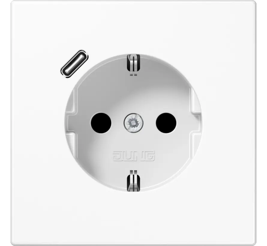 Schuko-Steckdose mit USB Typ C LS990 alpinweiß (LS 1520-18 C WW)
