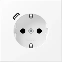 JUNG Schuko-Steckdose mit USB Typ C LS990 schneeweiß matt (LS 1520-18 C WWM)