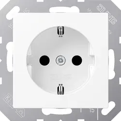 JUNG Schuko-Steckdose ohne Befestigungskrallen A-range schneeweiß matt (A 1520 NBF WWM)
