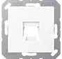 Abdeckung Klick-Bestätigung mit Tragplatte 1-fach für Modular Jack A-range schneeweiß matt (A 1569-1 WE WWM)