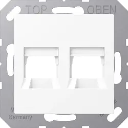 JUNG Abdeckung Klick-Bestätigung mit Tragplatte 2-fach Modular Jack A-rang schneeweiß matt (A 1569-2 WE WWM)