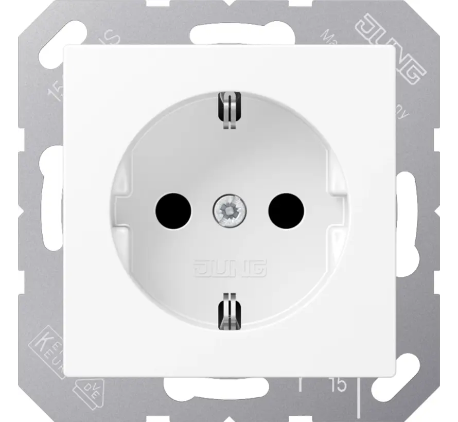 Schuko-Steckdose Safety+ ohne Befestigungskrallen A-range schneeweiß matt (A 1520 NBFKI WWM)