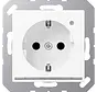 Schuko-Steckdose Safety+ mit LED-Orientierungslicht und Helligkeitssensor A-range schneeweiß matt (A 1520-O WWM LNW)