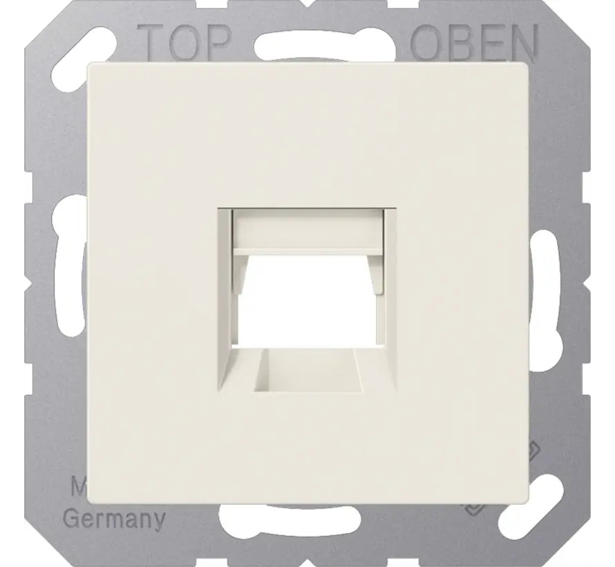 Abdeckung Klick-Bestätigung mit Tragplatte 1-fach für Modular Jack A-range creme (A 1569-1 WE)
