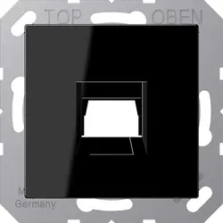 JUNG Abdeckung Klick-Bestätigung mit Tragplatte 1-fach für Modular Jack A-range schwarz glänzend (A 1569-1 WE SW)