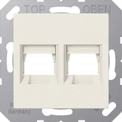 JUNG Abdeckung Klick-Bestätigung mit Tragplatte 2-fach Modular Jack A-range creme (A 1569-2 WE)