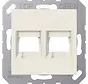 Abdeckung Klick-Bestätigung mit Tragplatte 2-fach Modular Jack A-range creme (A 1569-2 WE)