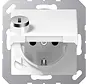 Schuko-Steckdose Safety+ mit Klappdeckel und Sicherheitsschloss ohne Befestigungskrallen AS500 alpinweiß (AS 1520 NBFKLSL WW)