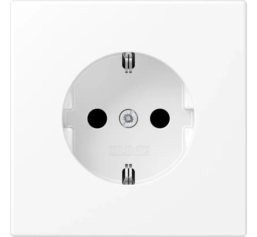 Schuko-Steckdose mit Befestigungskrallen LS990 schneeweiß matt (LS1520WWM)