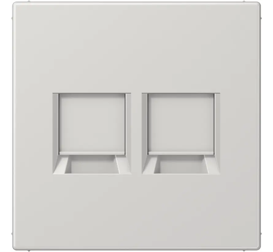 Abdeckung mit Tragplatte 2-fach für Modular Jack LS990 hellgrau (LS 1969-2 WE LG)