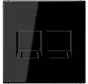 Abdeckung mit Tragplatte 2-fach für Modular Jack LS990 schwarz glänzend (LS 1969-2 WE SW)
