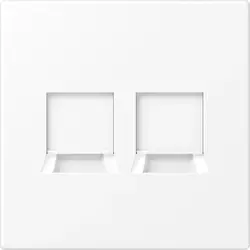 JUNG Abdeckung mit Tragplatte 2-fach für Modular Jack LS990 schneeweiß matt (LS 1969-2 WE WWM)