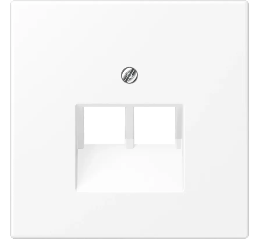 Zentralplatte 2-fach für RJ45 Netzwerk-Anschlussdose LS990 schneeweiß matt (LS 969-2 UA WWM)