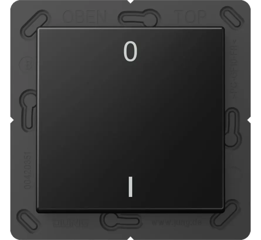 EnOcean Funk-Wandsender 2-Kanal mit Symbolen 0–I A-range graphitschwarz matt (ENO A 590-01 SWM)
