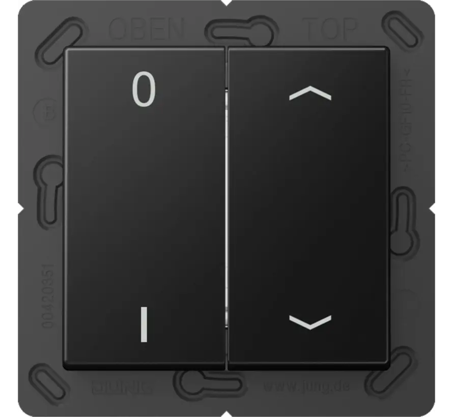 EnOcean Funk-Wandsender 4-Kanal mit 0–1 und Pfeilsymbolen A-range graphitschwarz matt (ENO A 595 P01 SWM)