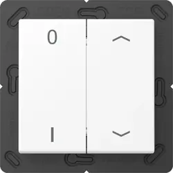 JUNG EnOcean Funk-Wandsender 4-Kanal mit 0–1 und Pfeilsymbolen A-range schneeweiß matt (ENO A 595 P01 WWM)