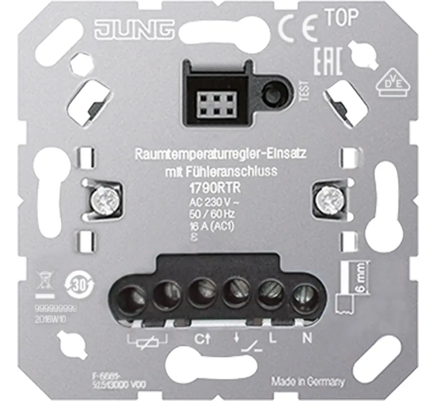 Raumthermostat-Einsatz mit Fühleranschluss ohne Nebenstelleneingang (1790 RTR)