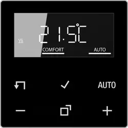 JUNG Bedienelement mit Display für Raumthermostat A-range schwarz glänzend (A 1790 D SW)