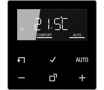 JUNG Bedienelement mit Display für Raumthermostat A-range schwarz glänzend (A 1790 D SW)