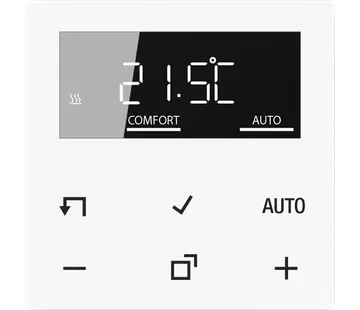 JUNG Bedienelement mit Display für Raumthermostat A-range alpinweiß (A 1790 D WW)