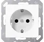 Schuko-Steckdose Safety+ mit Befestigungskrallen A-range alpinweiß (A 1520 KI WW)