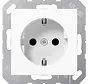 Schuko-Steckdose mit Safety+ und Befestigungskrallen A-range alpinweiß (A 1520 BFKI WW)