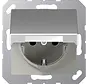Schuko-Steckdose Safety+ mit Klappdeckel und Befestigungskrallen A-range aluminium (A 1520 BFKIKL AL)