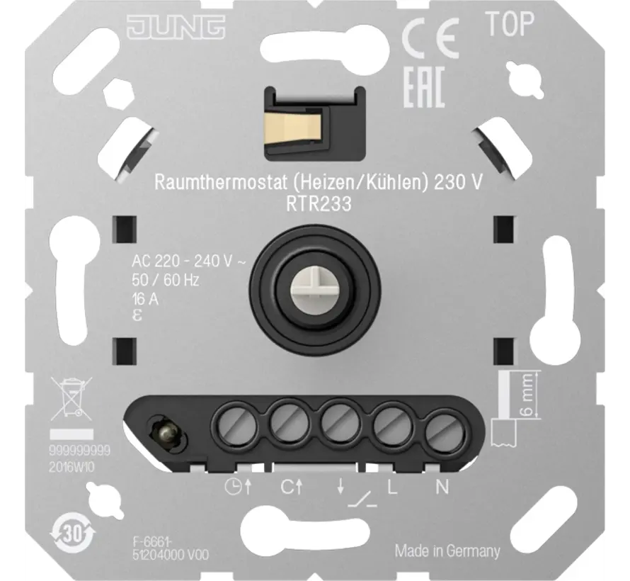 Raumthermostat Heizen/Kühlen 230 V Relais (RTR 233)