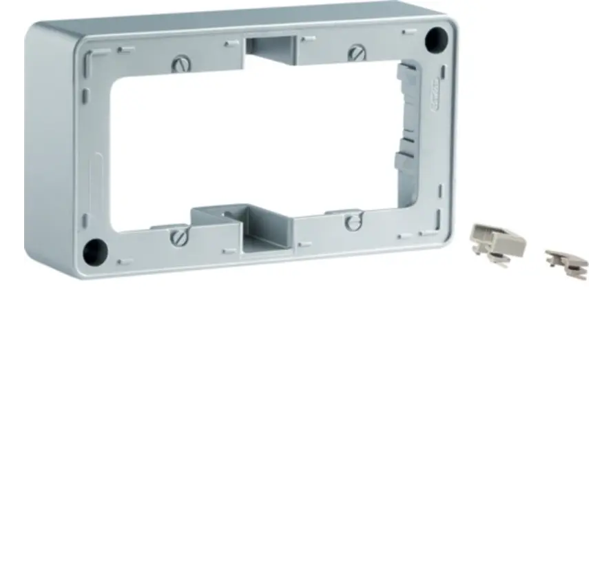 Aufputz-Gehäuse 2-fach Q1 aluminium (10306084)