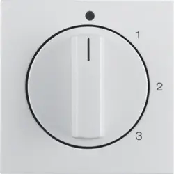 Berker Drehbedienaufsatz Dreistufenschalter Nullstellung 1-2-3 S1/B3/B7 weiß glänzend (1096898900)