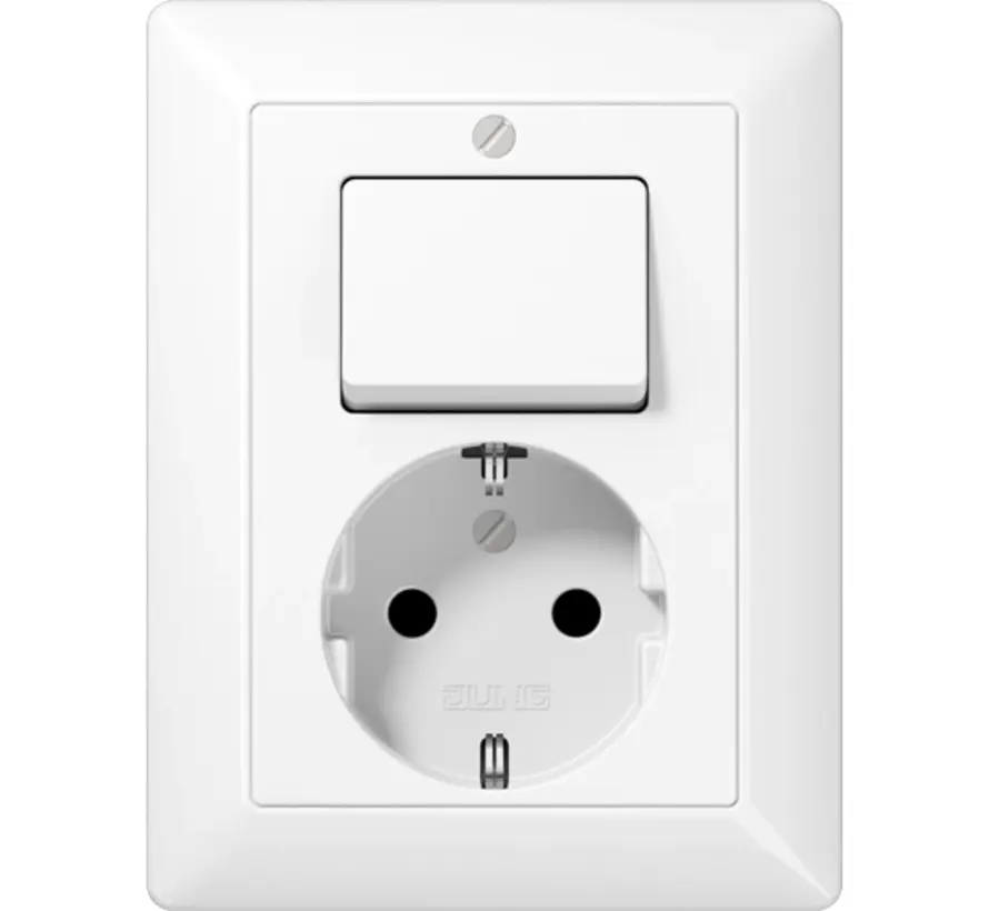 Kombination Schalter/Schuko-Steckdose AS500 alpinweiß (AS 5576 EU WW)