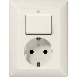 JUNG Kombination Schalter/Schuko-Steckdose AS500 creme (AS 5576 EU)
