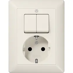JUNG Kombination Serienschalter/Schuko-Steckdose AS500 creme (AS 5575 EU)