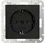 Schuko-Steckdose HK07 Athenis schwarz matt