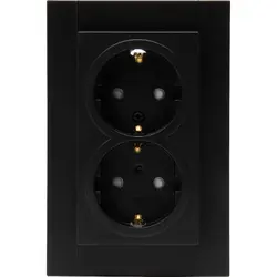 Kopp Schuko-Steckdose 2-fach Safety+ HK07 Athenis schwarz matt (940250006)