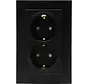 Schuko-Steckdose 2-fach Safety+ HK07 Athenis schwarz matt (940250006)