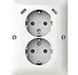 Aufputz Schuko-Doppelsteckdose für Eckmontage mit 2x USB-C Balance SI studioweiß glänzend (202EAPJRB2USBC-914)