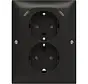Aufputz Schuko-Doppelsteckdose für Eckmontage mit 2x USB-C Balance SI schwarz matt (202EAPJRB2USBC-915)