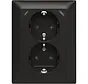 Schuko-Steckdose 2-fach mit Safety+ und 2x USB-C für 1-fach Unterputzdose Balance SI schwarz matt (202EUJRB2USBC-915)