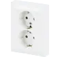 Schuko-Steckdose mit erhöhtem Berührungsschutz für 1-fach Unterputzdose Balance SI weiß glänzend (202 EUJRB-914)