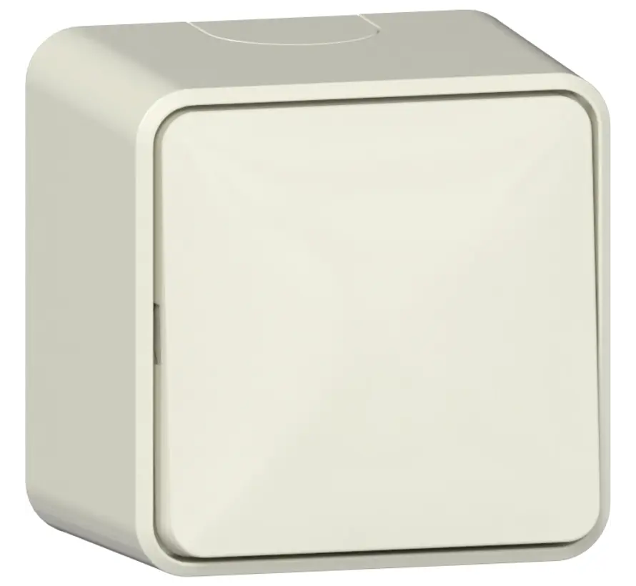 Wechselschalter mit interner Montageplatte Aufputz creme (310612)