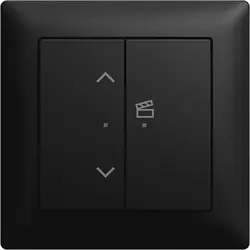 Busch-Jaeger Jalousie-Einsatz flex Komplettset mit 2-fach Bedienelement Wireless Balance SI schwarz matt (62731/UJ-915-WL)