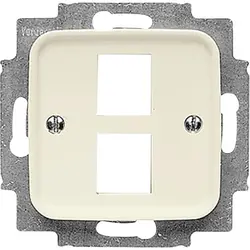 Busch-Jaeger Zentralplatte + Tragplatte 2x Modular Jack Standard SI (2561-02-212)