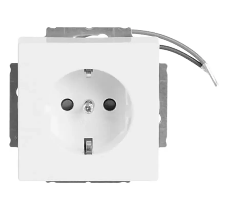 Schuko-Steckdose Safety+ mit LED-Orientierungslicht Future Linear studioweiß glänzend (20 EUCBLI-84)