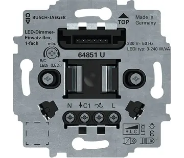 Busch-Jaeger LED-Dimmer-Einsatz flex Drucktaste 1-fach (64851 U)